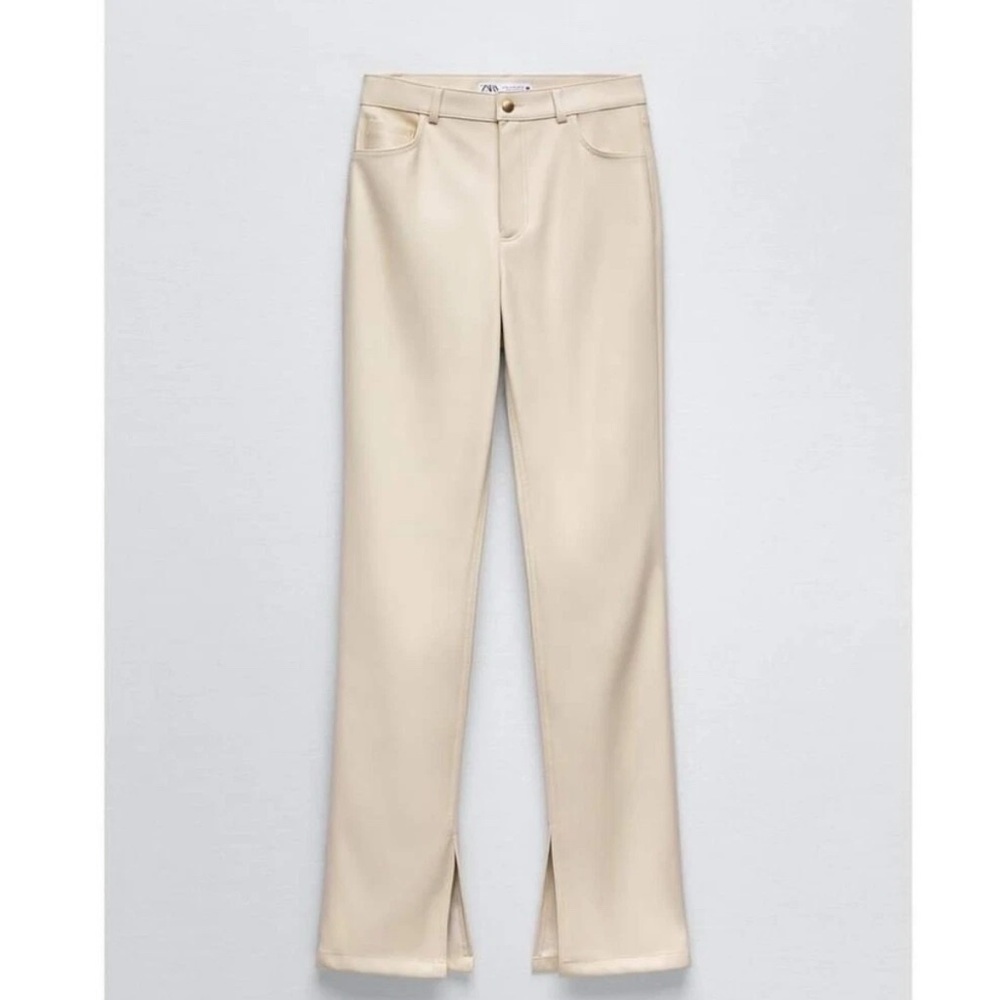 NWT Zara High Rise Faux Leather Split Ankle Bloggers Favorite Pants - Picture 8 of 9